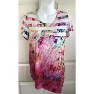 Womens Tee Shirt FRENCH BLUE size SMALL Short Sleeve Colorful (km74)